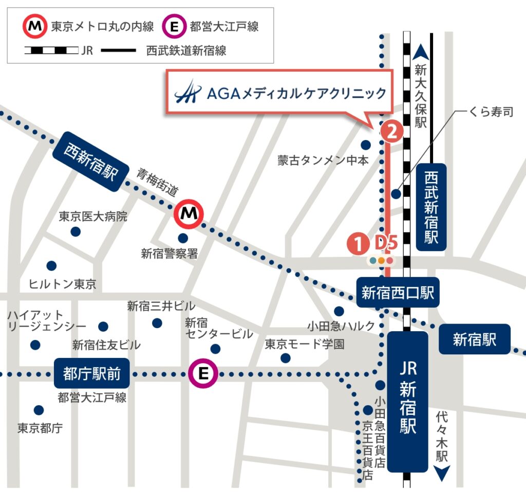 都営大江戸線 新宿駅西口駅からのアクセス方法(徒歩5分)
